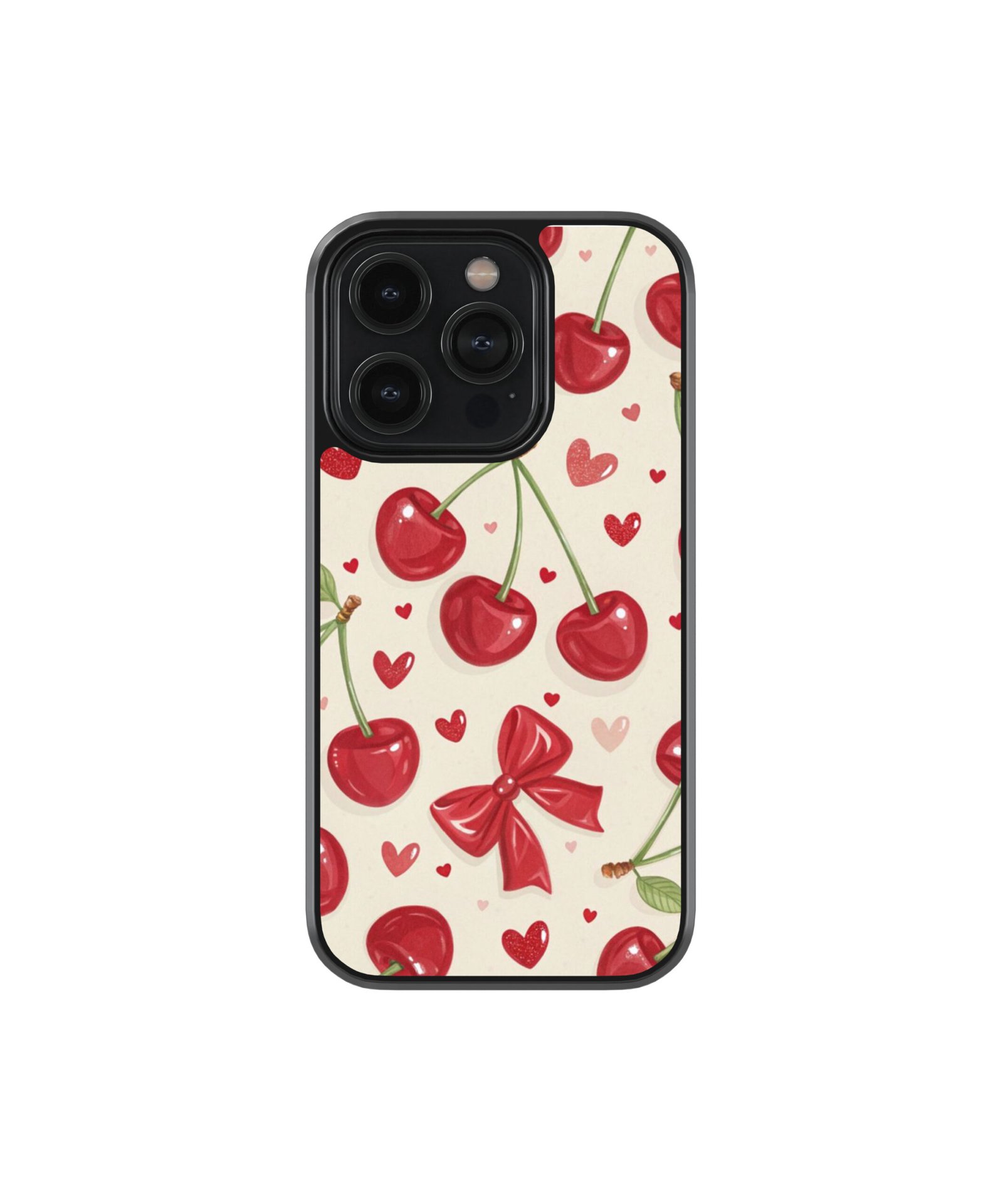 Red Cherry Pintresty Glass Phone Cases