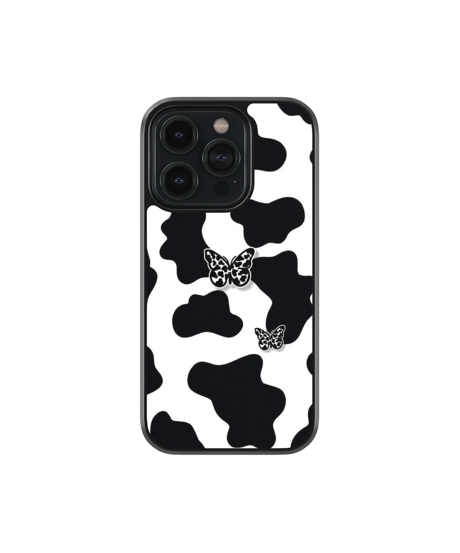 Cow Abstract With Butterfly Premium Glass Phone Cases