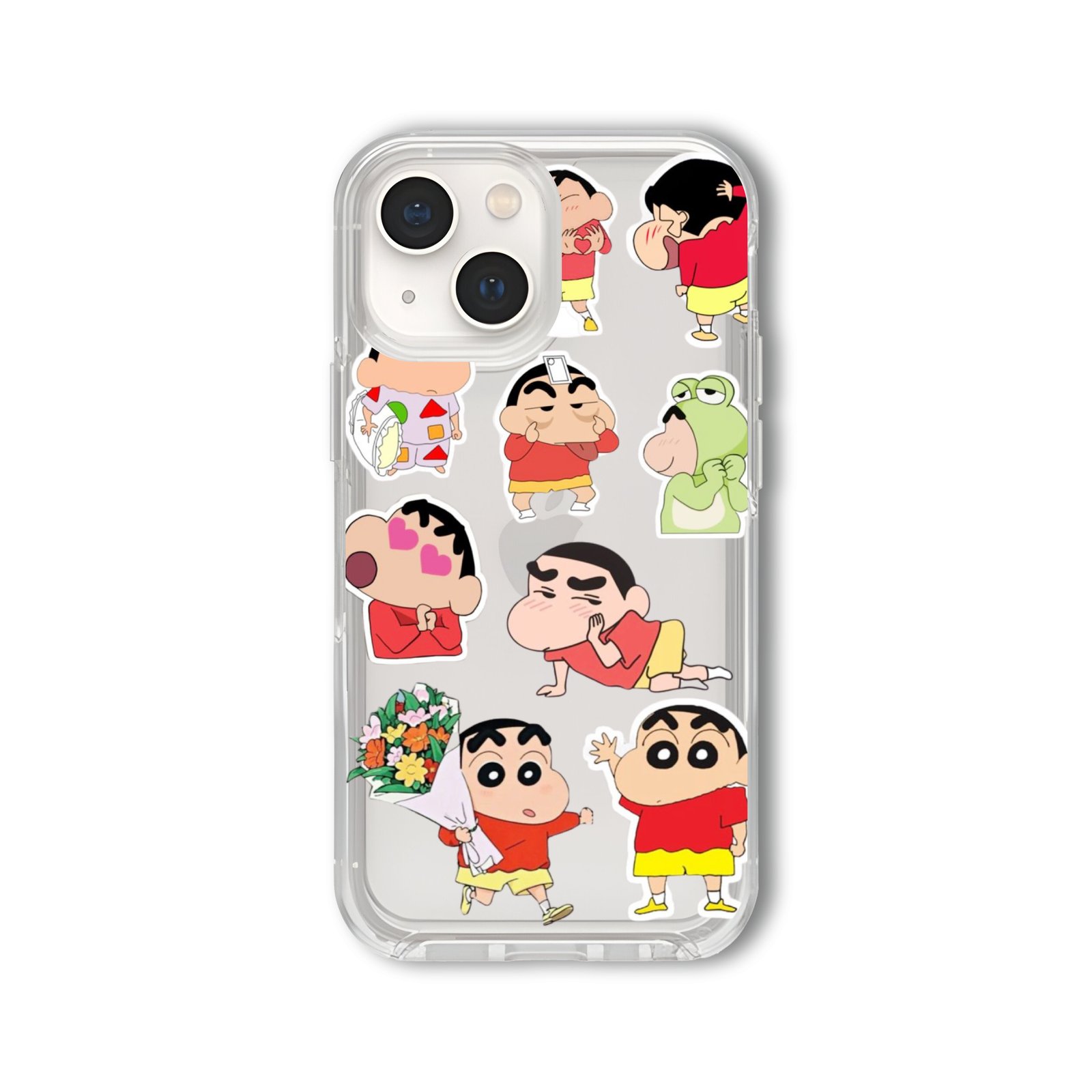 Sinchan Stickers Clear Silicone Case