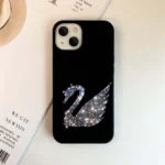 Glitter Swan Luxury Black Phone Cover