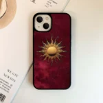 Maroon Golden Sun Aesthetic Phone Cover