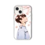 Pink Blooming Flower Couple Glass Case - Image 2