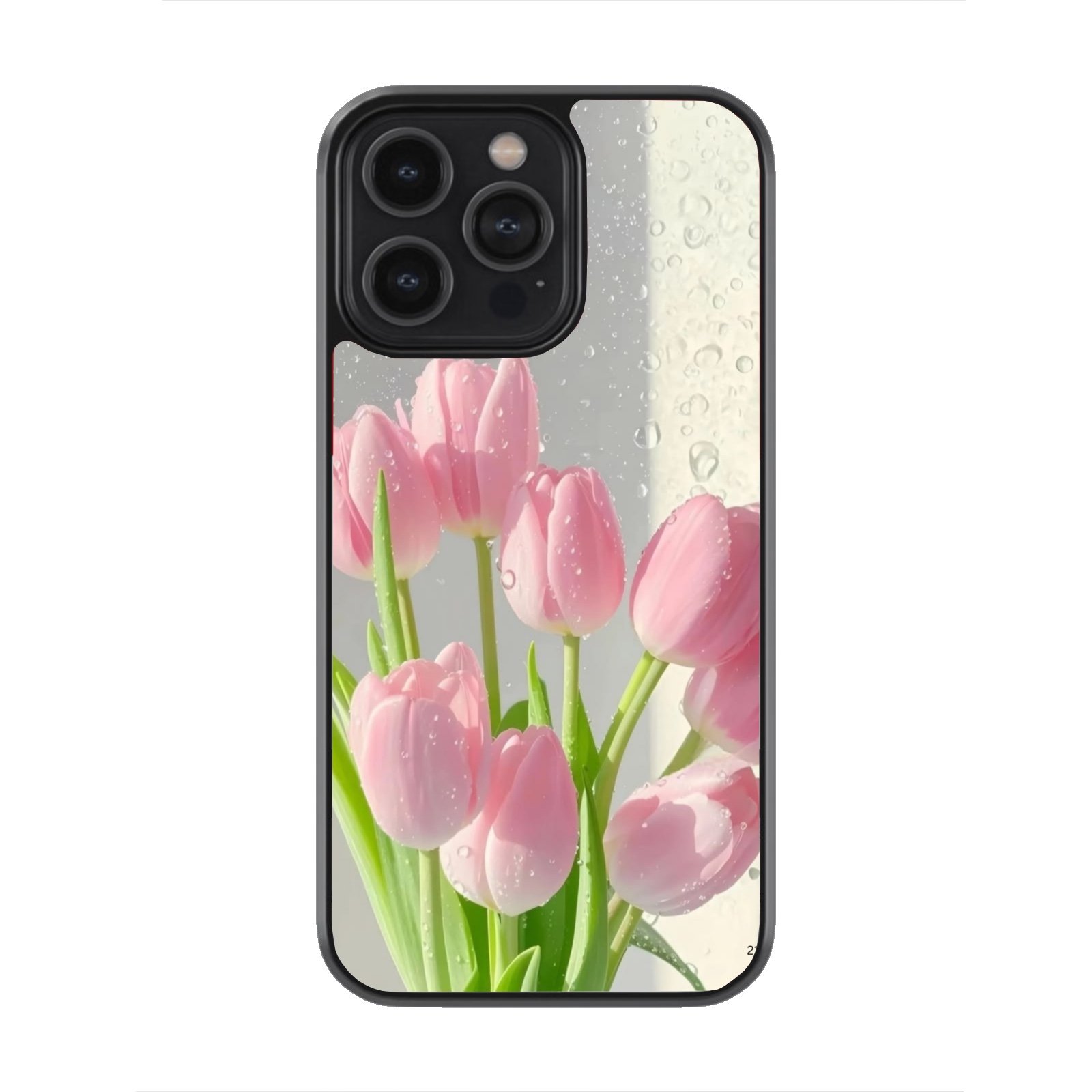 IMG_2166 Morning Dew Tulips Premium Glass Phone Case - Image 1