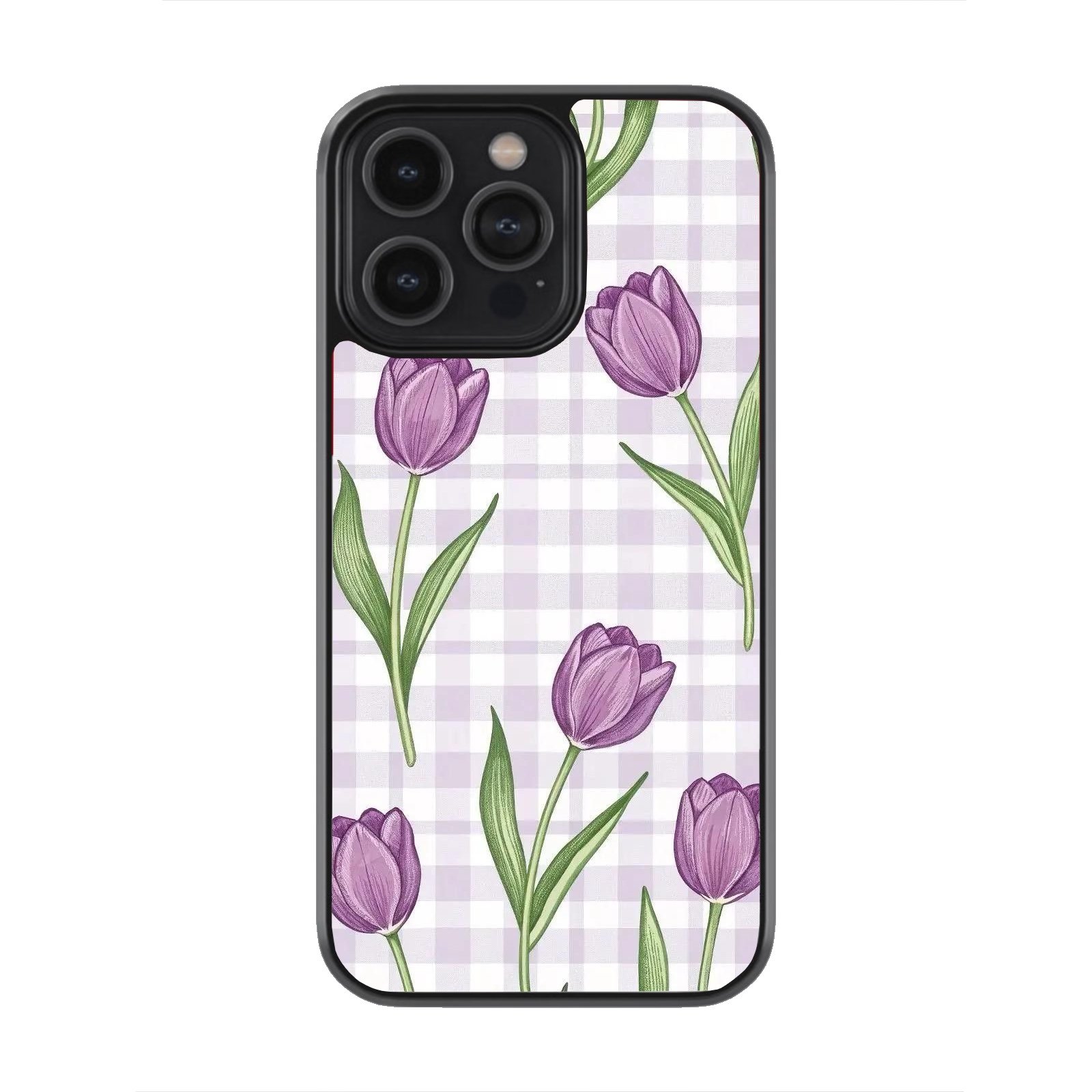 IMG_2186 Vintage Tulip Garden Premium Glass Phone Case - Image 1