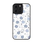 Soft Blue Florals Premium Glass Phone Case